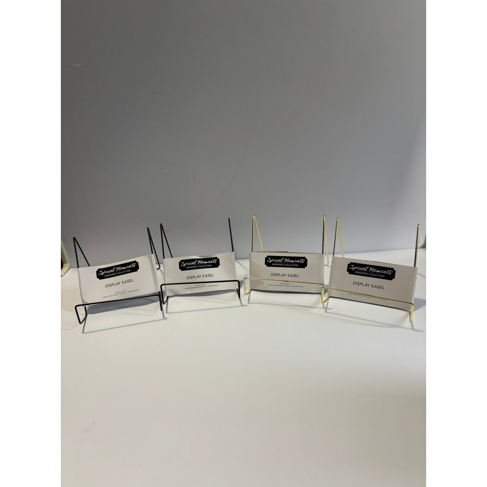 Special Moments Memories Collection Display Easels Set of 4 Black and Gold Wire